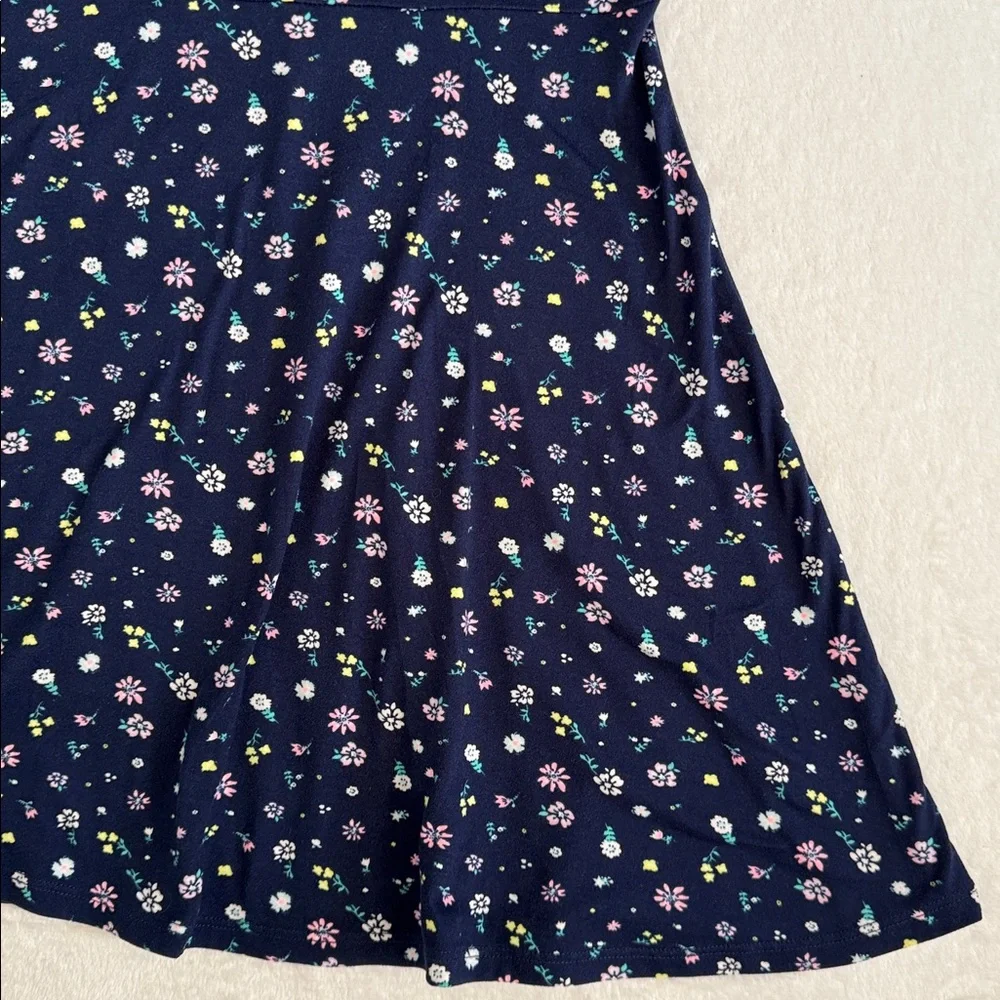 City Streets | Floral Short Sleeve Pullover Dress Navy Blue (M 10/12) - Picture 8 of 14